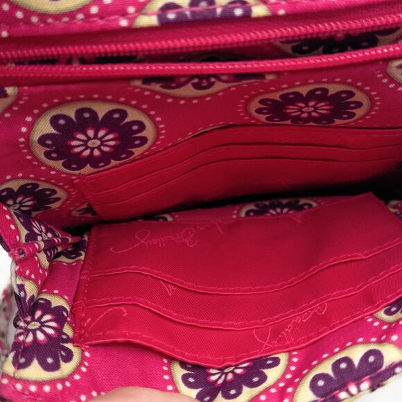 Vera Bradley Pink Quilted Crossbody Floral Paisley Print Adjustable Strap - Picture 7 of 9